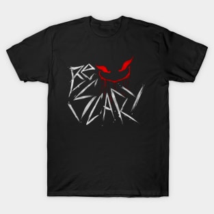 Be Scary Evil Face Letter Art Halloween T-Shirt